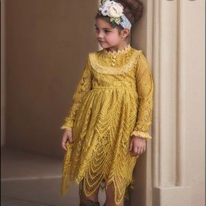 Trish Scully Floral Mustard Gisela Dress
